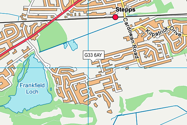 G33 6AY map - OS VectorMap District (Ordnance Survey)