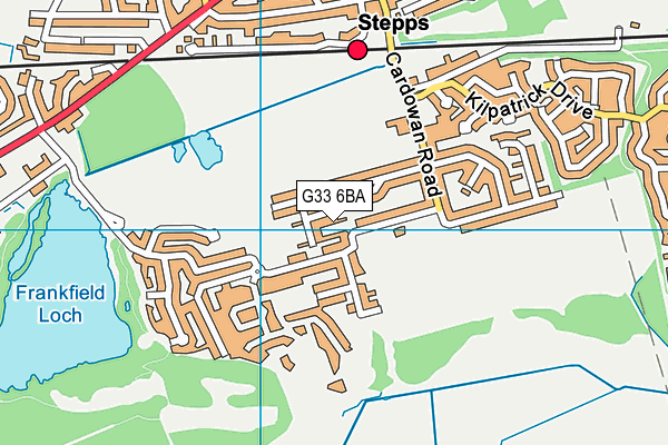G33 6BA map - OS VectorMap District (Ordnance Survey)