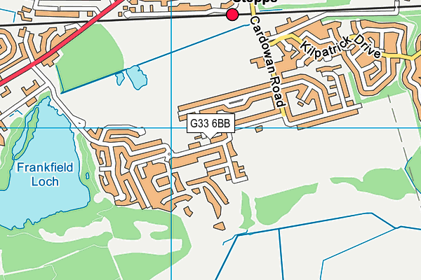 G33 6BB map - OS VectorMap District (Ordnance Survey)