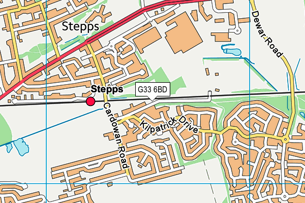 G33 6BD map - OS VectorMap District (Ordnance Survey)