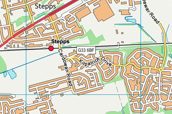 G33 6BF map - OS VectorMap District (Ordnance Survey)