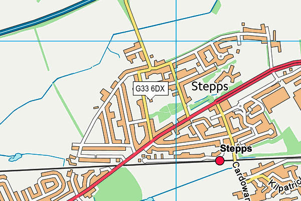 G33 6DX map - OS VectorMap District (Ordnance Survey)