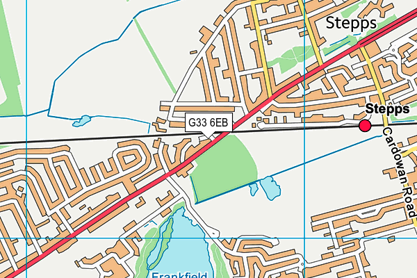 G33 6EB map - OS VectorMap District (Ordnance Survey)