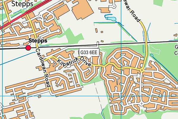 G33 6EE map - OS VectorMap District (Ordnance Survey)