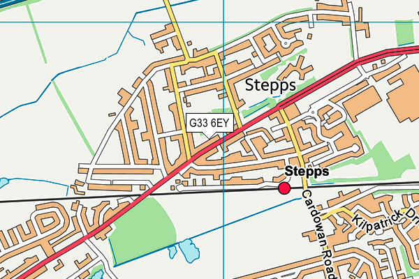 G33 6EY map - OS VectorMap District (Ordnance Survey)