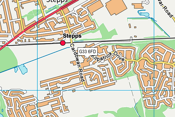 G33 6FD map - OS VectorMap District (Ordnance Survey)