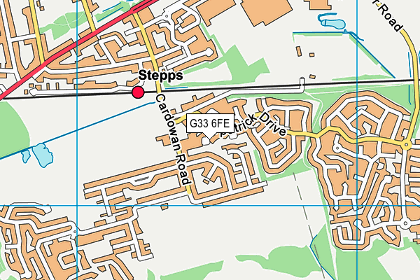 G33 6FE map - OS VectorMap District (Ordnance Survey)