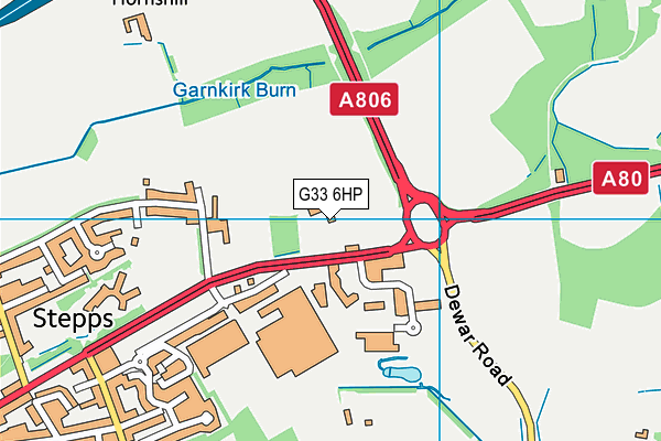 G33 6HP map - OS VectorMap District (Ordnance Survey)