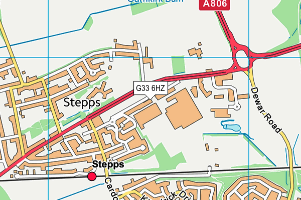 G33 6HZ map - OS VectorMap District (Ordnance Survey)