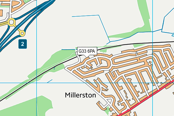 G33 6PA map - OS VectorMap District (Ordnance Survey)