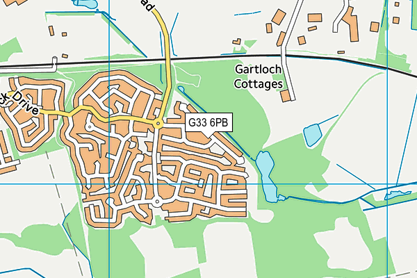 G33 6PB map - OS VectorMap District (Ordnance Survey)