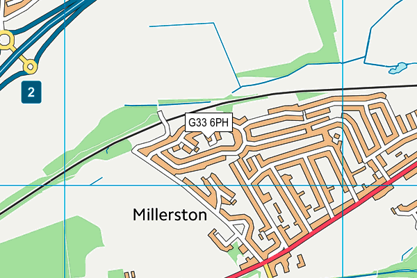 G33 6PH map - OS VectorMap District (Ordnance Survey)