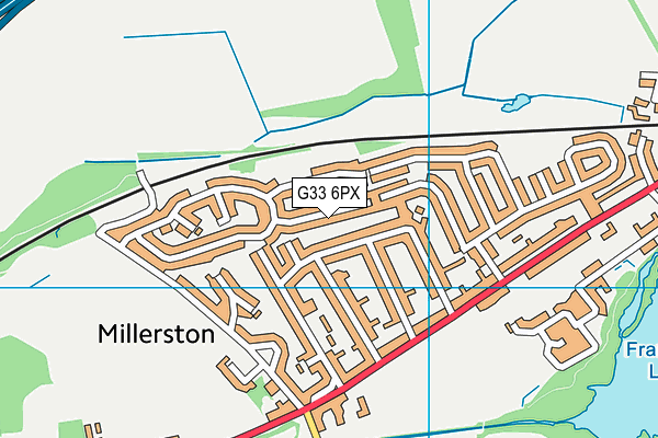 G33 6PX map - OS VectorMap District (Ordnance Survey)
