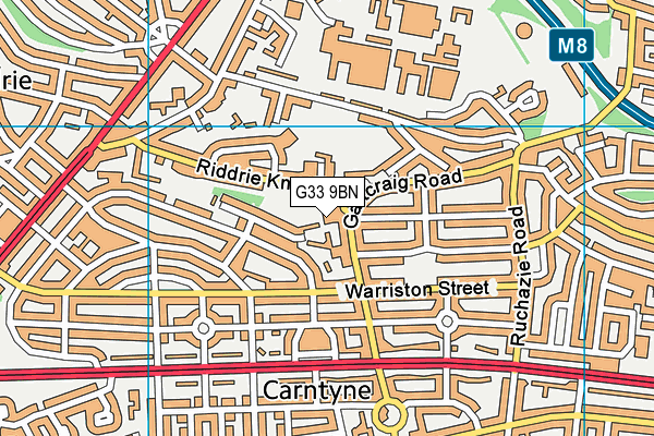 G33 9BN map - OS VectorMap District (Ordnance Survey)