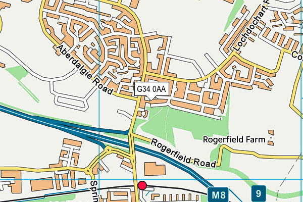 G34 0AA map - OS VectorMap District (Ordnance Survey)