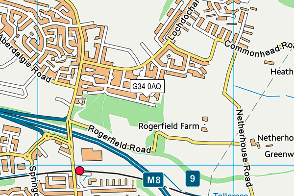 G34 0AQ map - OS VectorMap District (Ordnance Survey)