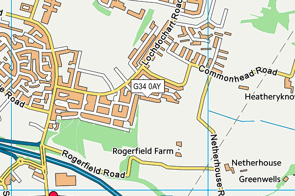 G34 0AY map - OS VectorMap District (Ordnance Survey)