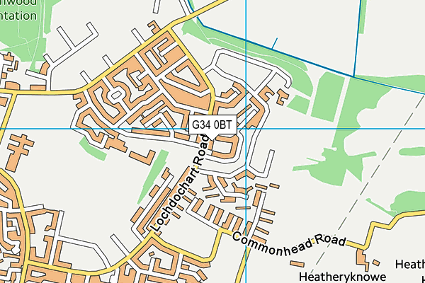 G34 0BT map - OS VectorMap District (Ordnance Survey)