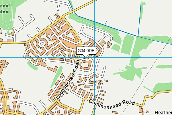 G34 0DE map - OS VectorMap District (Ordnance Survey)