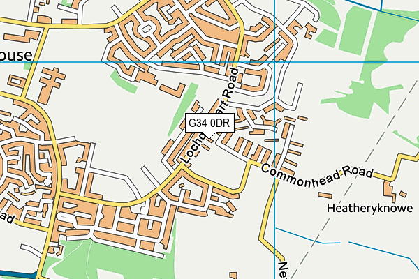 G34 0DR map - OS VectorMap District (Ordnance Survey)