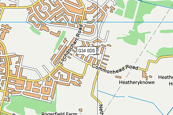 G34 0DS map - OS VectorMap District (Ordnance Survey)