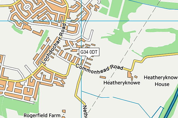 G34 0DT map - OS VectorMap District (Ordnance Survey)