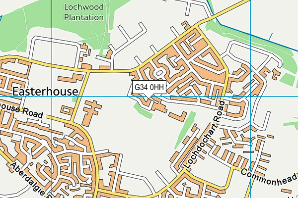 G34 0HH map - OS VectorMap District (Ordnance Survey)