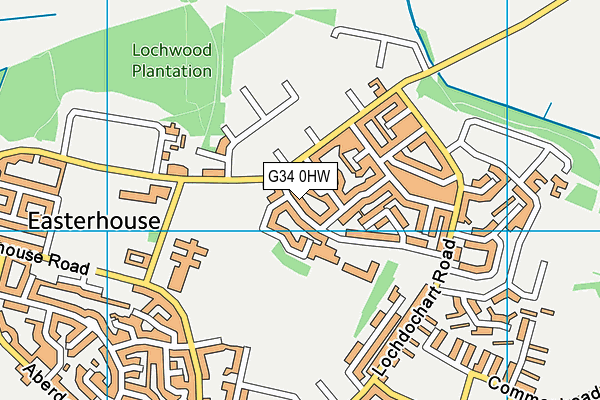 G34 0HW map - OS VectorMap District (Ordnance Survey)