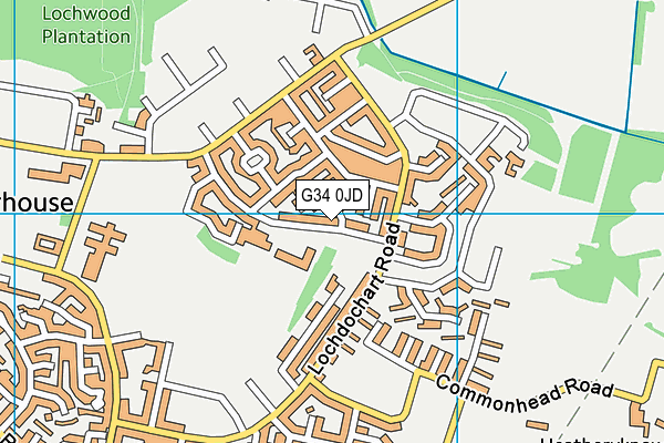 G34 0JD map - OS VectorMap District (Ordnance Survey)