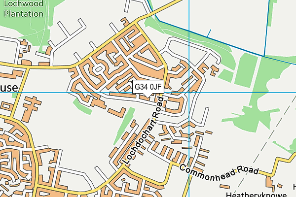 G34 0JF map - OS VectorMap District (Ordnance Survey)