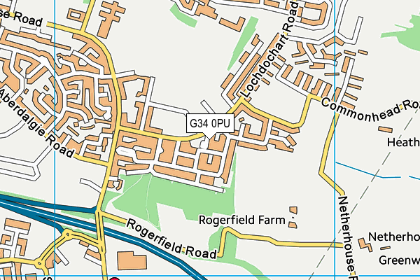 G34 0PU map - OS VectorMap District (Ordnance Survey)