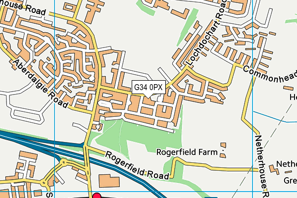 G34 0PX map - OS VectorMap District (Ordnance Survey)
