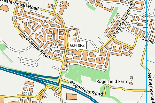 G34 0PZ map - OS VectorMap District (Ordnance Survey)