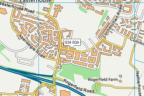 G34 0QA map - OS VectorMap District (Ordnance Survey)