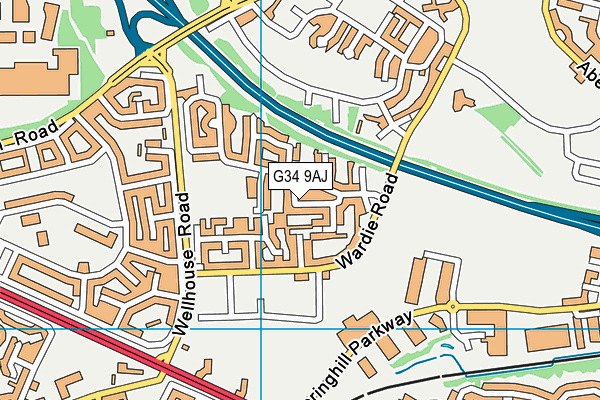 G34 9AJ map - OS VectorMap District (Ordnance Survey)