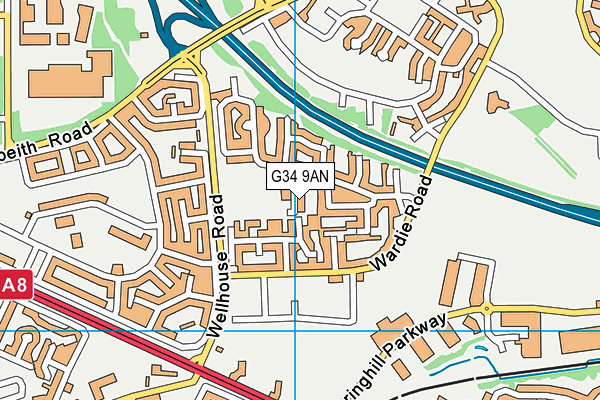 G34 9AN map - OS VectorMap District (Ordnance Survey)