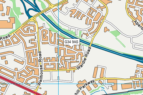 G34 9AS map - OS VectorMap District (Ordnance Survey)