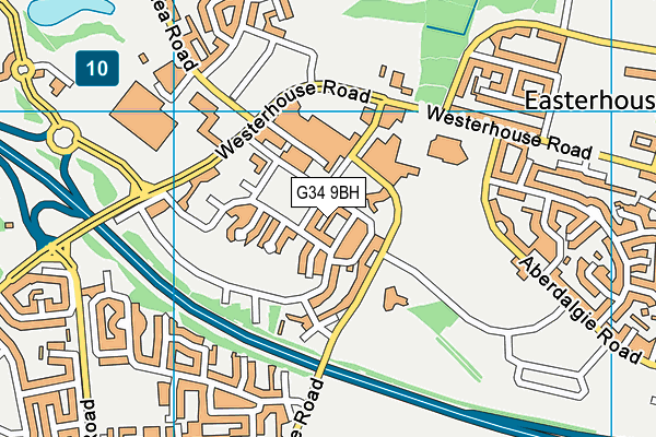 G34 9BH map - OS VectorMap District (Ordnance Survey)