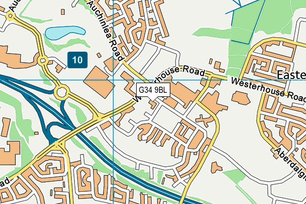 G34 9BL map - OS VectorMap District (Ordnance Survey)