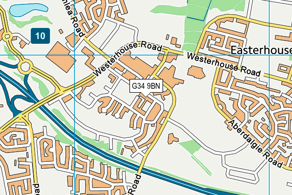 G34 9BN map - OS VectorMap District (Ordnance Survey)