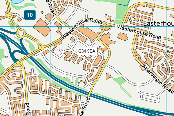 G34 9DA map - OS VectorMap District (Ordnance Survey)