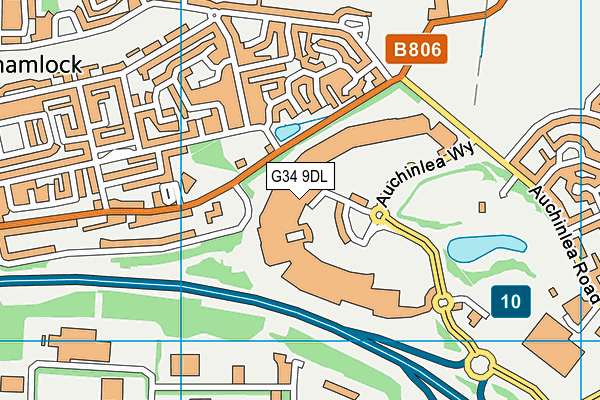 G34 9DL map - OS VectorMap District (Ordnance Survey)