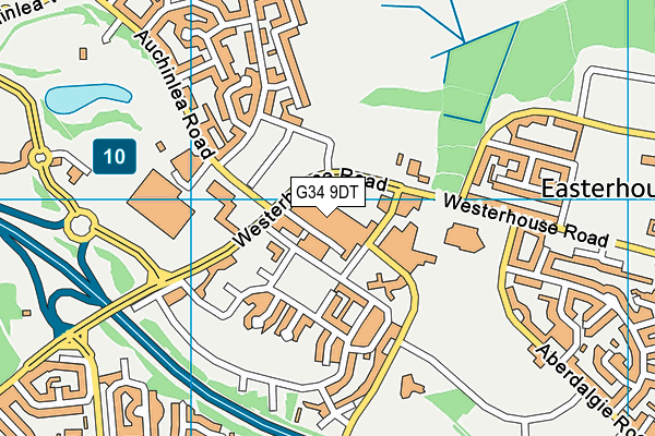 G34 9DT map - OS VectorMap District (Ordnance Survey)