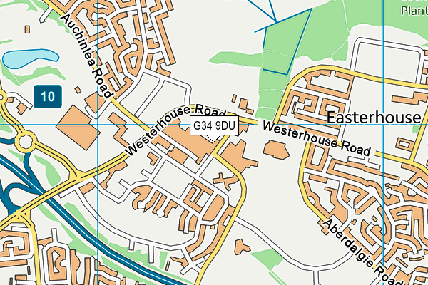 G34 9DU map - OS VectorMap District (Ordnance Survey)