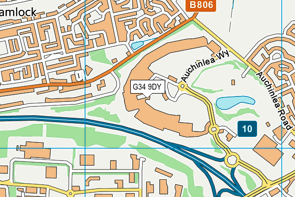 G34 9DY map - OS VectorMap District (Ordnance Survey)