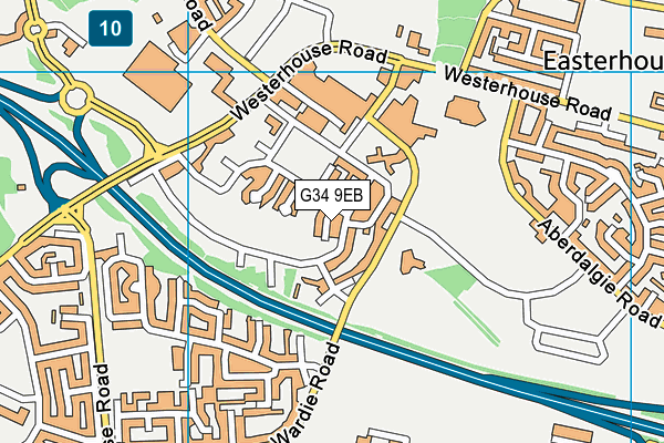 G34 9EB map - OS VectorMap District (Ordnance Survey)