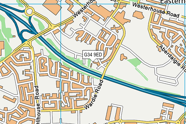 G34 9ED map - OS VectorMap District (Ordnance Survey)