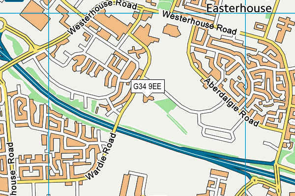 G34 9EE map - OS VectorMap District (Ordnance Survey)