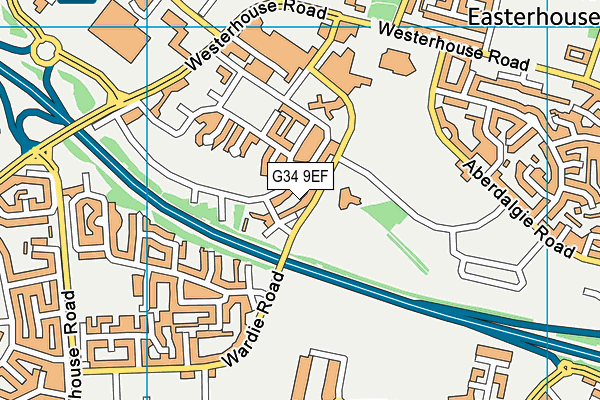 G34 9EF map - OS VectorMap District (Ordnance Survey)