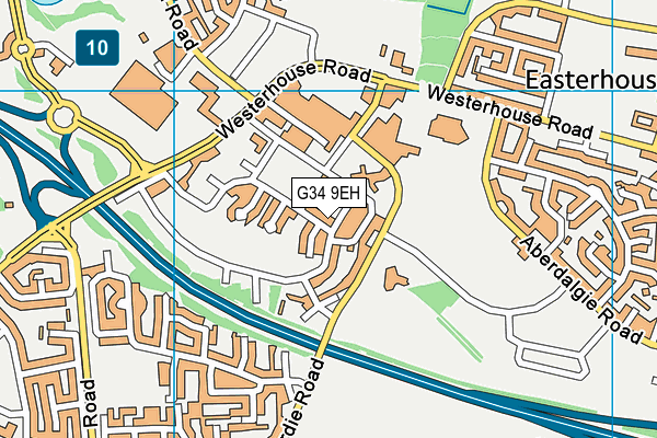G34 9EH map - OS VectorMap District (Ordnance Survey)
